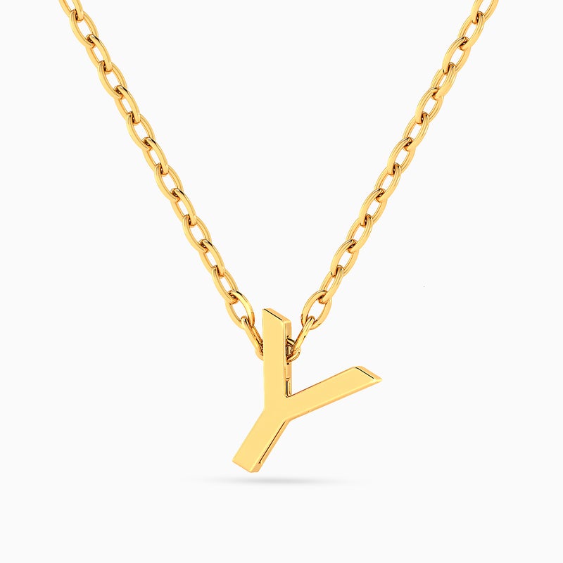 Miss L' by L'azurde Letter Y Necklace In 18K Gold - Image 1